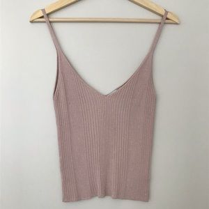 Light pink knit strappy top